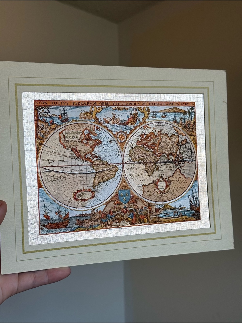 Unframed 8x10" Vintage Metallic Foil 1630 Willem Blaeu Reproduction Art Print